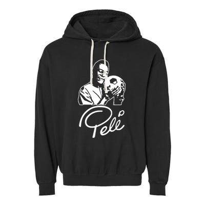 Pele, King Pele Brazil Brasil Football Legend Footy Soccer All Time Garment-Dyed Fleece Hoodie