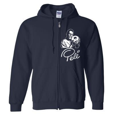 Pele, King Pele Brazil Brasil Football Legend Footy Soccer All Time Full Zip Hoodie