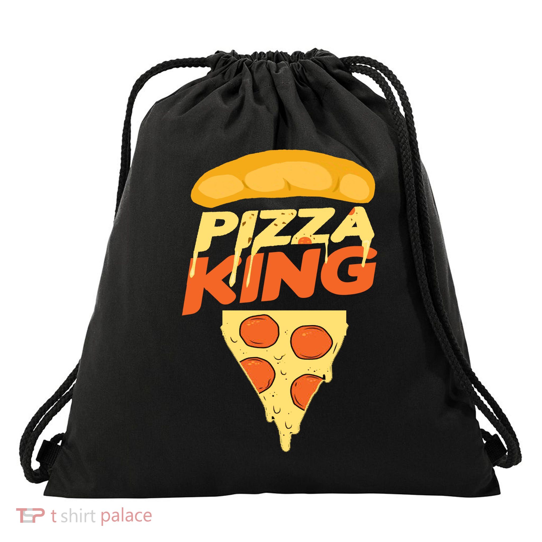 Pizza King Drawstring Bag