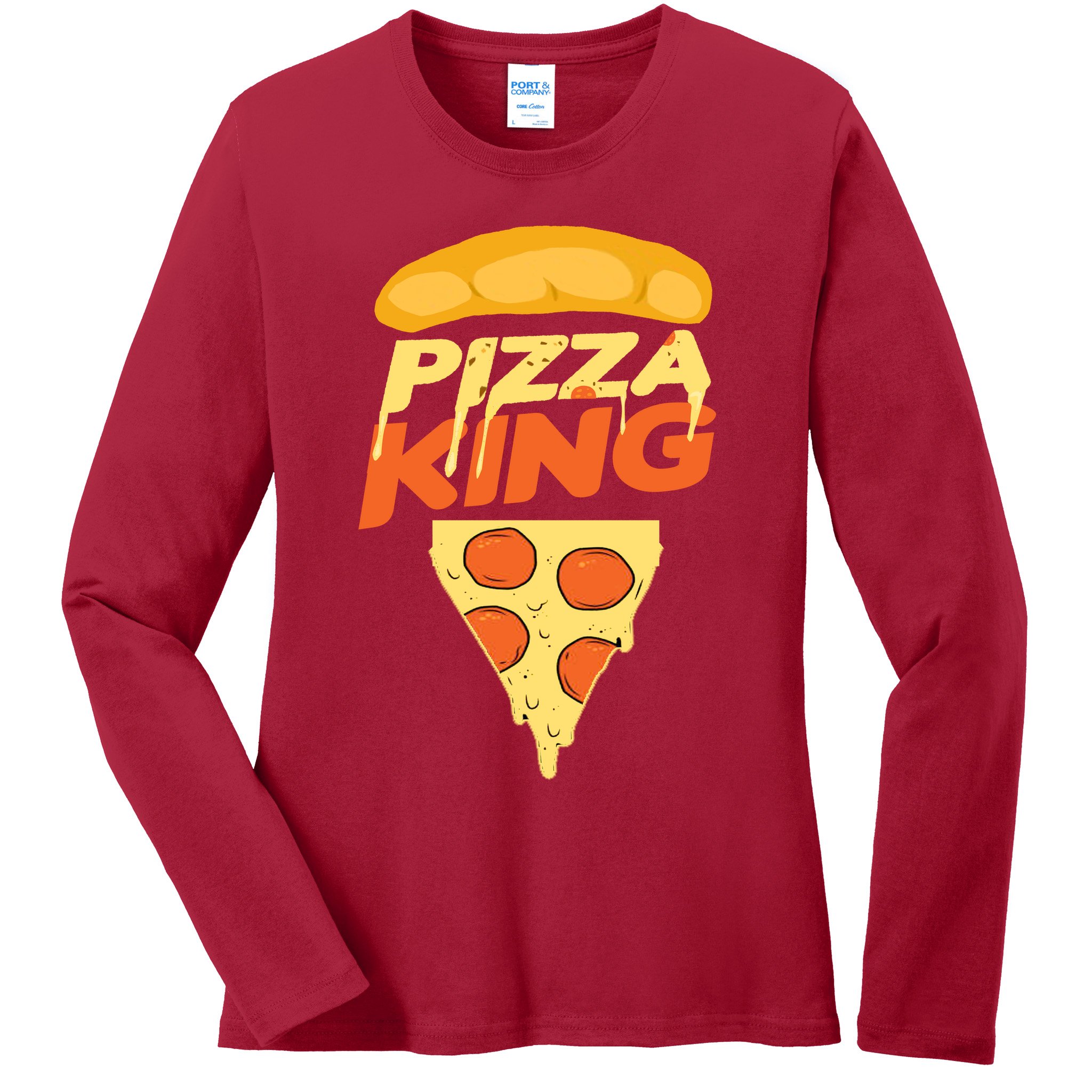 Pizza King Ladies Long Sleeve Shirt