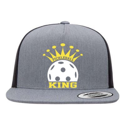 Pickleball King Paddles Player Gift Flat Bill Trucker Hat