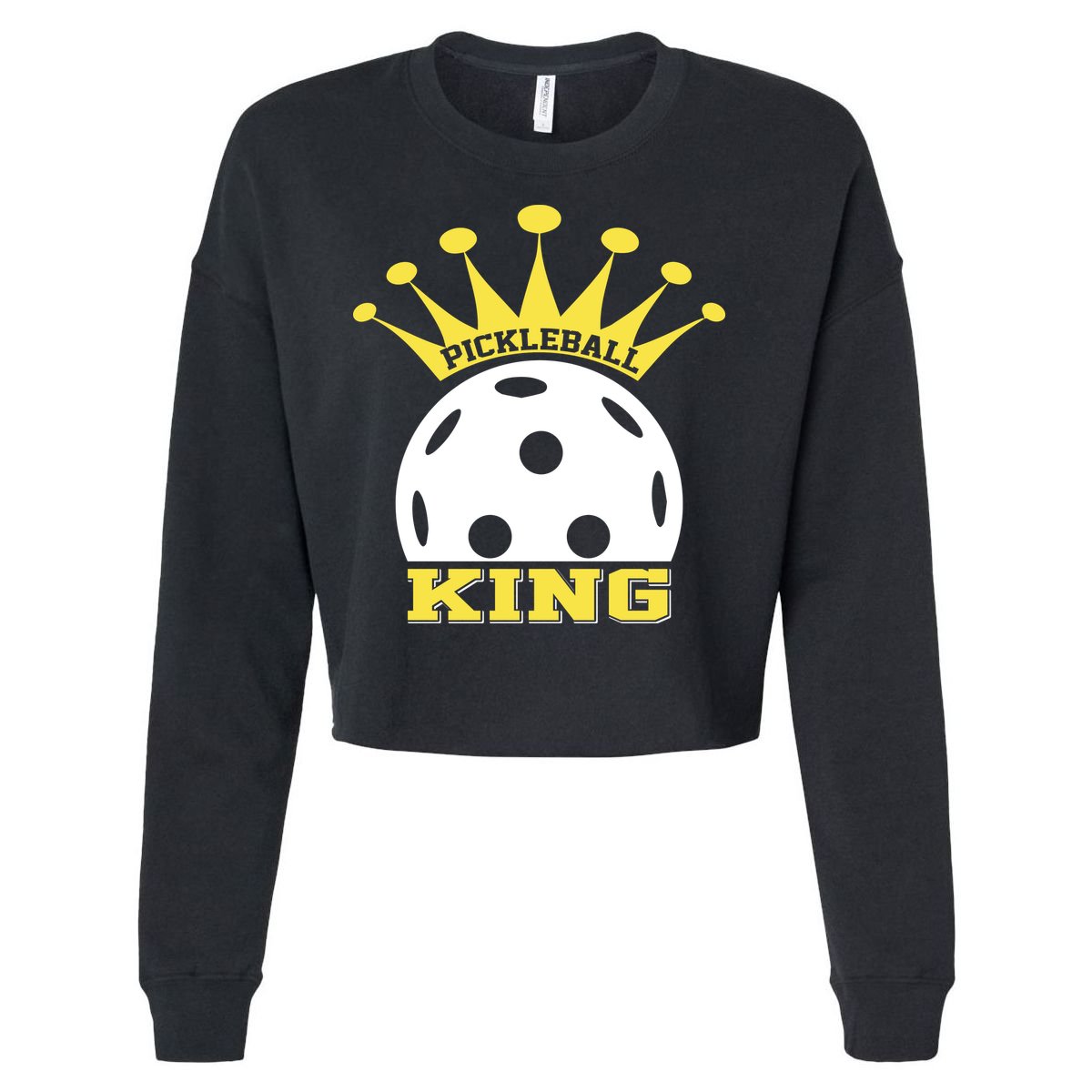 Pickleball King Paddles Player Gift Cropped Pullover Crew