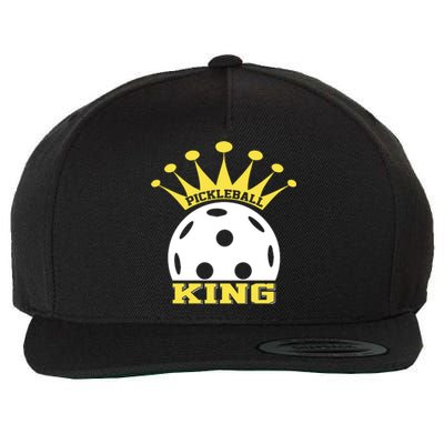 Pickleball King Paddles Player Gift Wool Snapback Cap