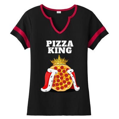 Pizza King Pizza Lover Cute Pizza Funny Foodie Ladies Halftime Notch Neck Tee