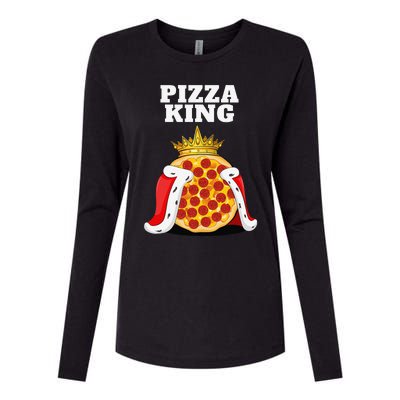 Pizza King Pizza Lover Cute Pizza Funny Foodie Womens Cotton Relaxed Long Sleeve T-Shirt