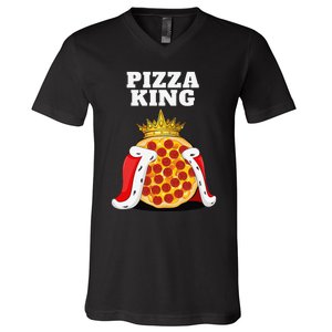 Pizza King Pizza Lover Cute Pizza Funny Foodie V-Neck T-Shirt