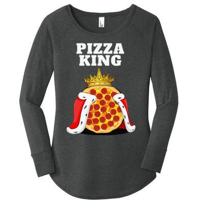 Pizza King Pizza Lover Cute Pizza Funny Foodie Women's Perfect Tri Tunic Long Sleeve Shirt