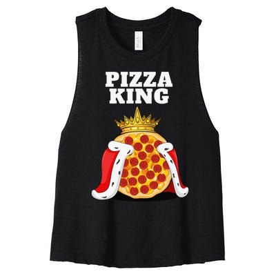 Pizza King Pizza Lover Cute Pizza Funny Foodie Women's Racerback Cropped Tank