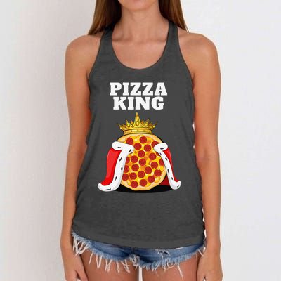 Pizza King Pizza Lover Cute Pizza Funny Foodie Women's Knotted Racerback Tank