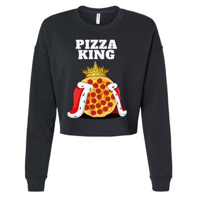 Pizza King Pizza Lover Cute Pizza Funny Foodie Cropped Pullover Crew