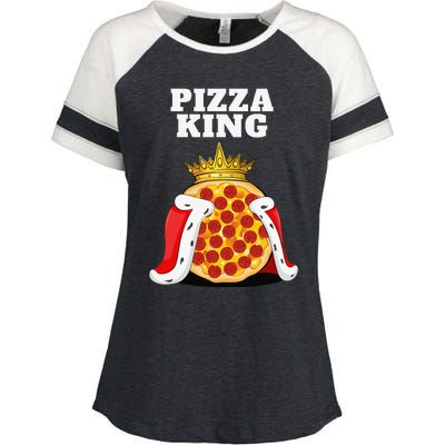 Pizza King Pizza Lover Cute Pizza Funny Foodie Enza Ladies Jersey Colorblock Tee