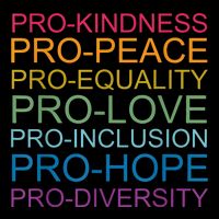Pro Kindness Pro Peace Equality Love Diversity Human Rights Drawstring Bag
