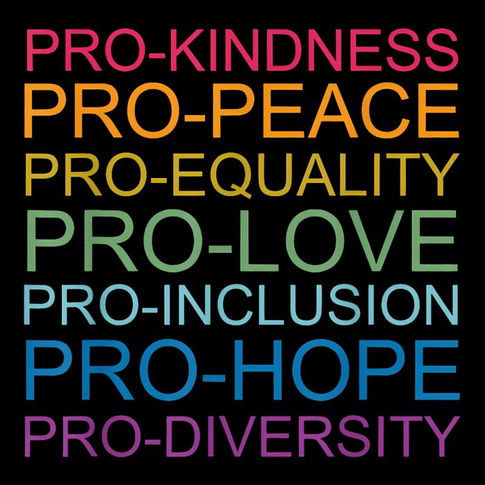 Pro Kindness Pro Peace Equality Love Diversity Human Rights Drawstring Bag