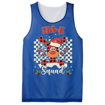 Pre K Reindeer Christmas Xmas Teacher Squad Cute Gift Mesh Reversible Basketball Jersey Tank