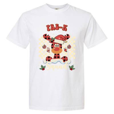 Pre K Reindeer Christmas Xmas Teacher Squad Cute Gift Garment-Dyed Heavyweight T-Shirt