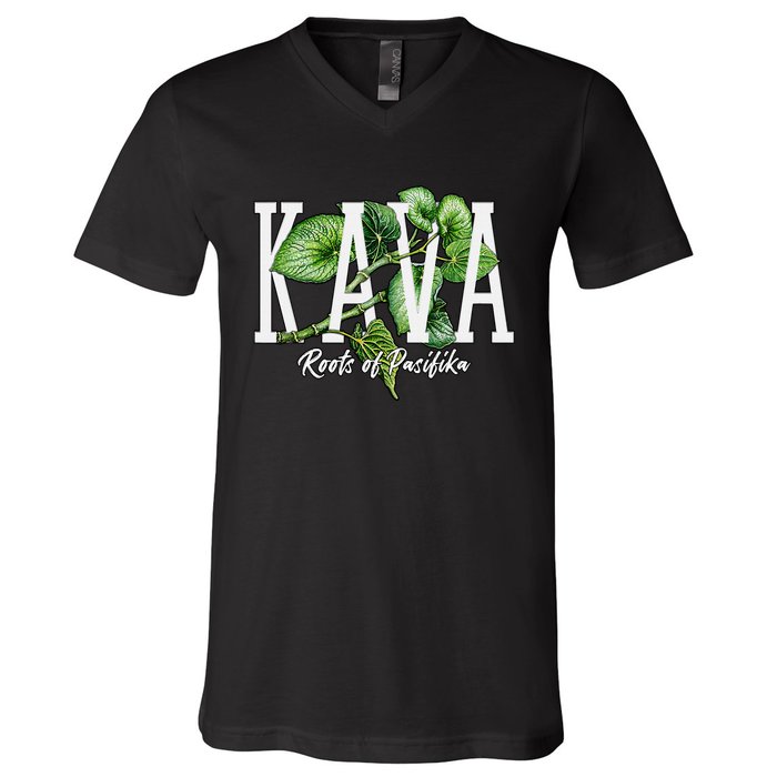 Pasifika Kava Roots Micronesian Melanesian Polynesian V-Neck T-Shirt