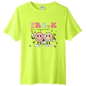 Pre K Squad Groovy Face Back To School Teacher Tall Fusion ChromaSoft Performance T-Shirt