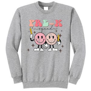 Pre K Squad Groovy Face Back To School Teacher Sweatshirt