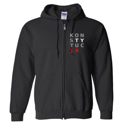 Polska Konstytucja Support Protest Koszulka Full Zip Hoodie