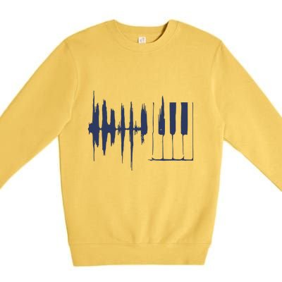 Piano Keys Sound Wave Keyboard Premium Crewneck Sweatshirt