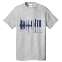 Piano Keys Sound Wave Keyboard Tall T-Shirt