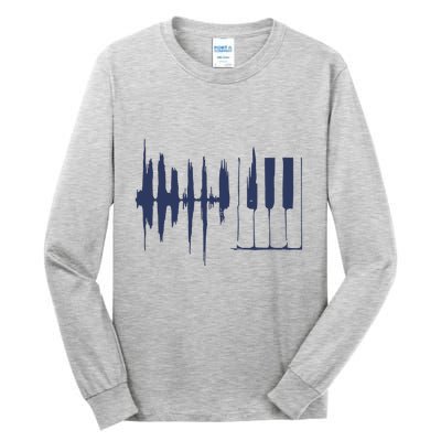 Piano Keys Sound Wave Keyboard Tall Long Sleeve T-Shirt