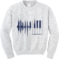 Piano Keys Sound Wave Keyboard Kids Sweatshirt