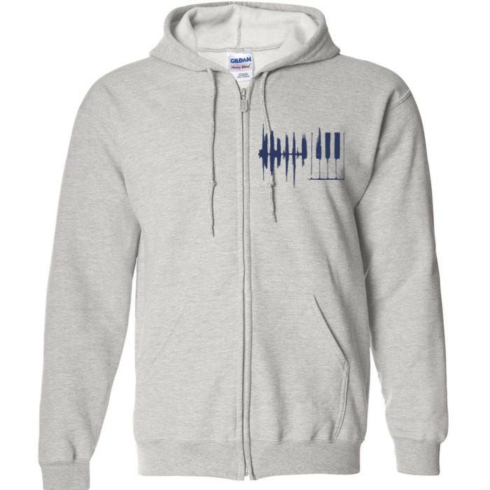 Piano Keys Sound Wave Keyboard Full Zip Hoodie