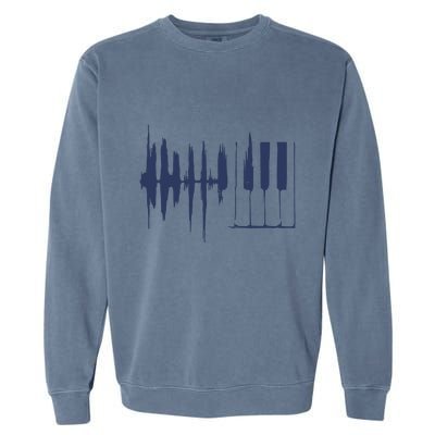 Piano Keys Sound Wave Keyboard Garment-Dyed Sweatshirt