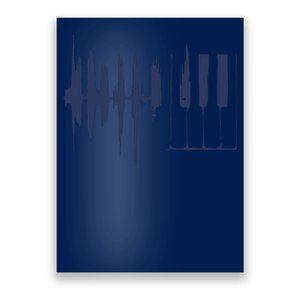 Piano Keys Sound Wave Keyboard Poster