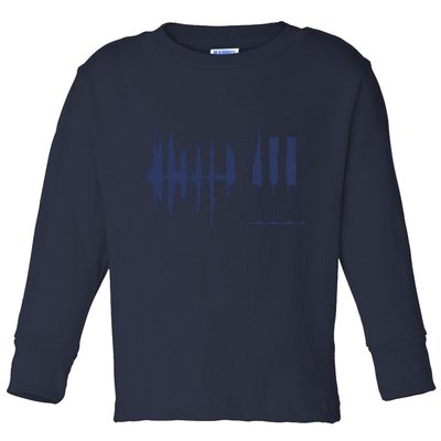 Piano Keys Sound Wave Keyboard Toddler Long Sleeve Shirt