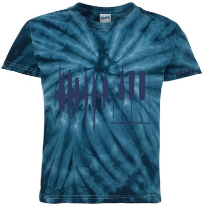 Piano Keys Sound Wave Keyboard Kids Tie-Dye T-Shirt