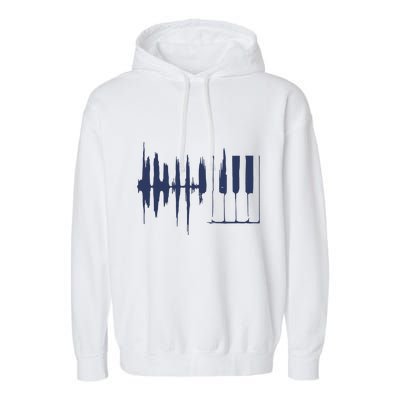 Piano Keys Sound Wave Keyboard Garment-Dyed Fleece Hoodie