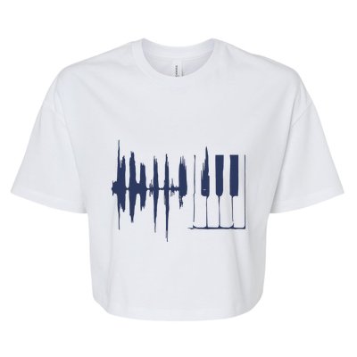 Piano Keys Sound Wave Keyboard Bella+Canvas Jersey Crop Tee