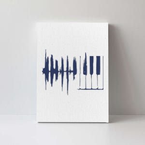 Piano Keys Sound Wave Keyboard Canvas