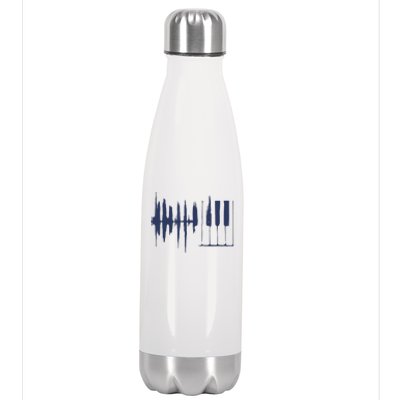 Piano Keys Sound Wave Keyboard Stainless Steel Insulated Water Bottle