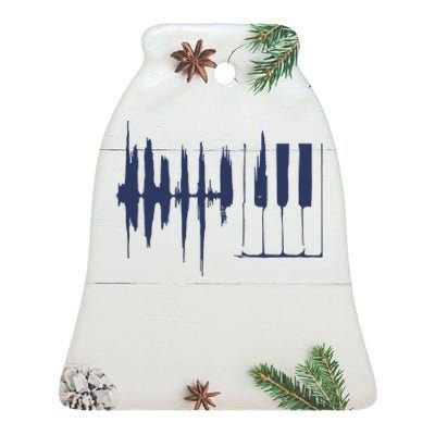 Piano Keys Sound Wave Keyboard Ceramic Bell Ornament