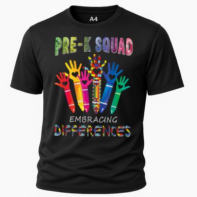 Pre K Squad Embracing Differences Autism SPED Teacher Performance Shirt