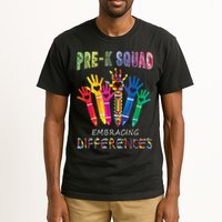 Pre K Squad Embracing Differences Autism SPED Teacher Tall T-Shirt
