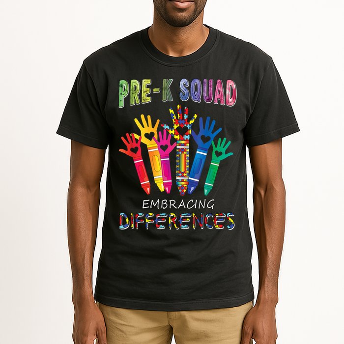 Pre K Squad Embracing Differences Autism SPED Teacher Tall T-Shirt