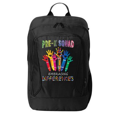 Pre K Squad Embracing Differences Autism SPED Teacher City Backpack