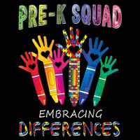 Pre K Squad Embracing Differences Autism SPED Teacher Baby Bodysuit