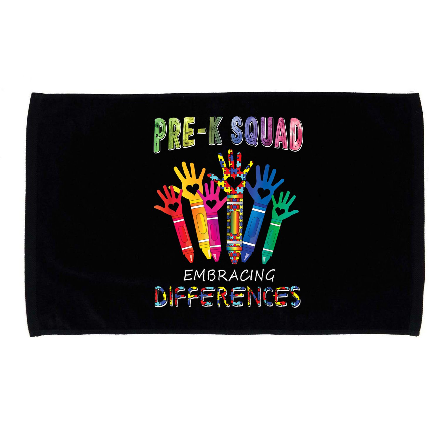 Pre K Squad Embracing Differences Autism SPED Teacher Microfiber Hand Towel