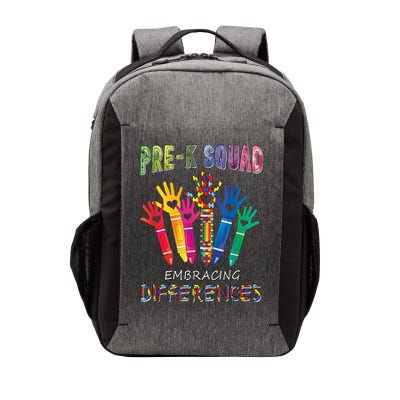 Pre K Squad Embracing Differences Autism SPED Teacher Vector Backpack