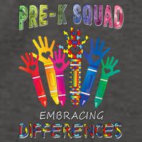 Pre K Squad Embracing Differences Autism SPED Teacher Vector Backpack