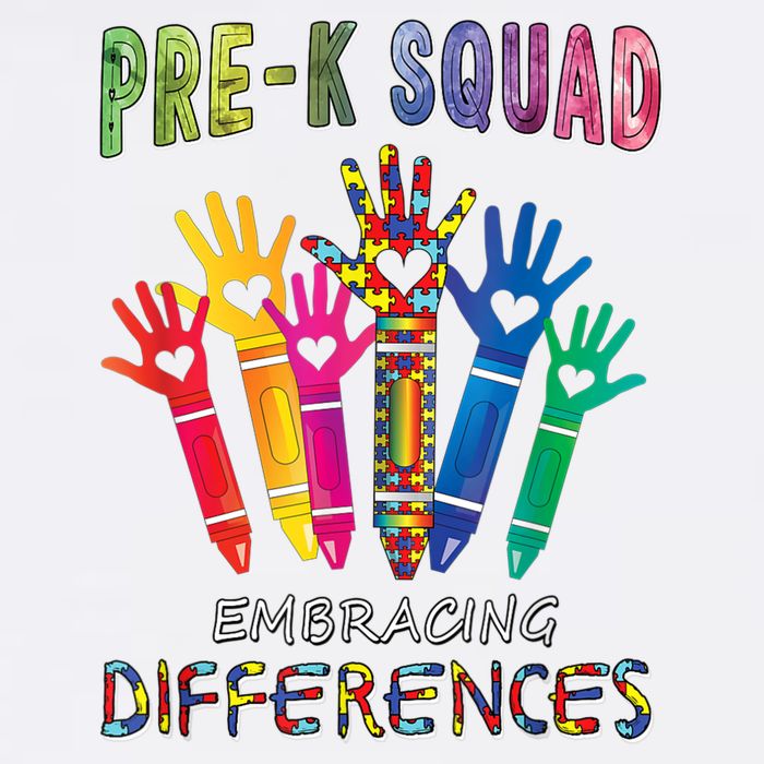 Pre K Squad Embracing Differences Autism SPED Teacher Garment-Dyed Sweatshirt