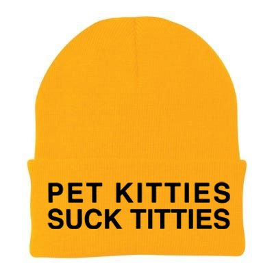 Pet Kitties Suck Titties Joke Knit Cap Winter Beanie