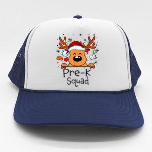 Pre K Squad Reindeer Funny Teacher Christmas Lights Gift Trucker Hat