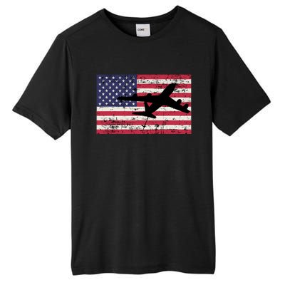 Patriotic Kc135 Stratotanker Jet American Flag Tall Fusion ChromaSoft Performance T-Shirt