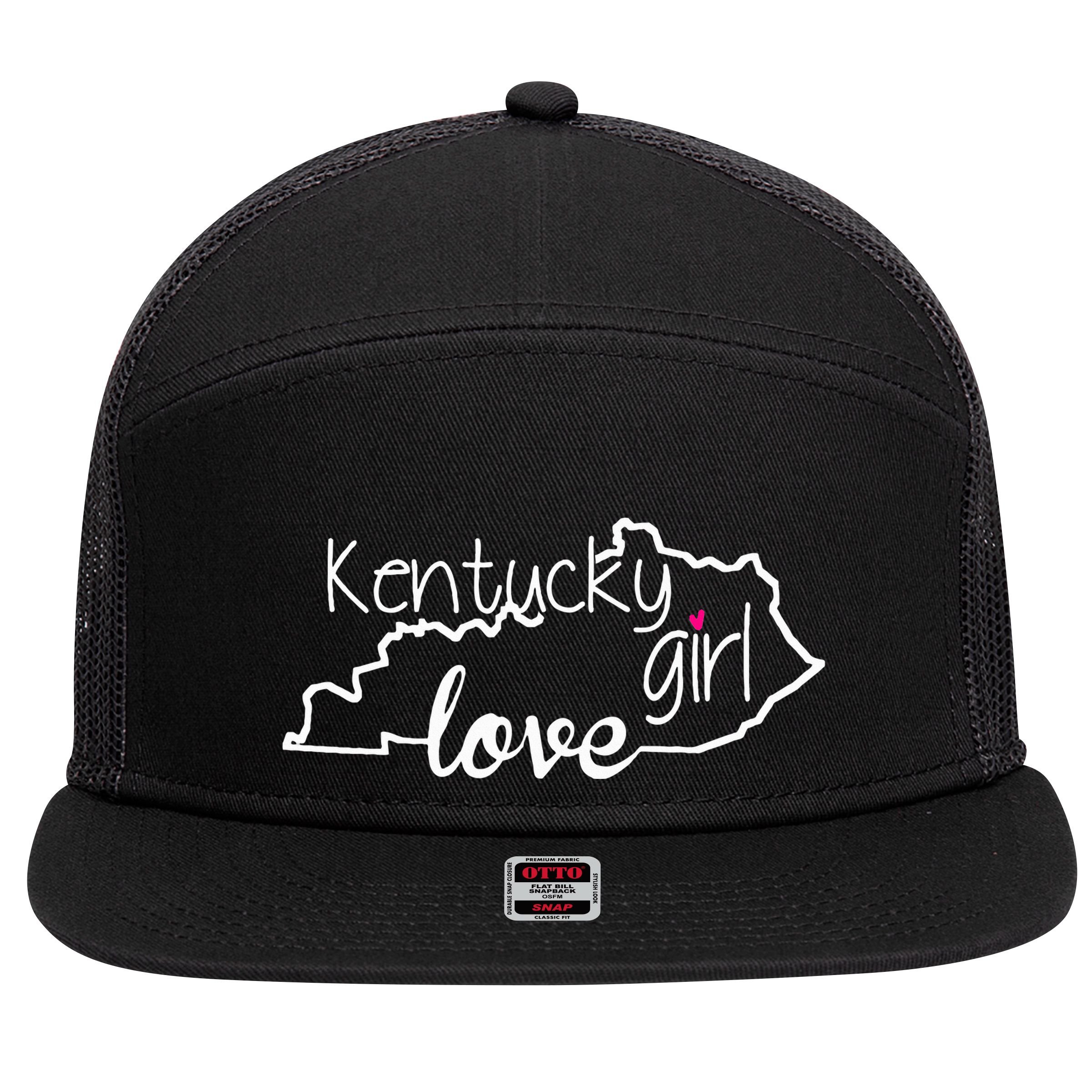 Premium Kentucky State Kentucky Home Bluegrass State 7 Panel Mesh Trucker Snapback Hat